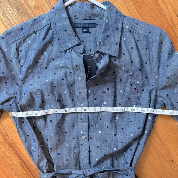 ✨NWT | Tommy Hilfiger | Buttoned up denim polka dots belted dress - Picture 11 of 11